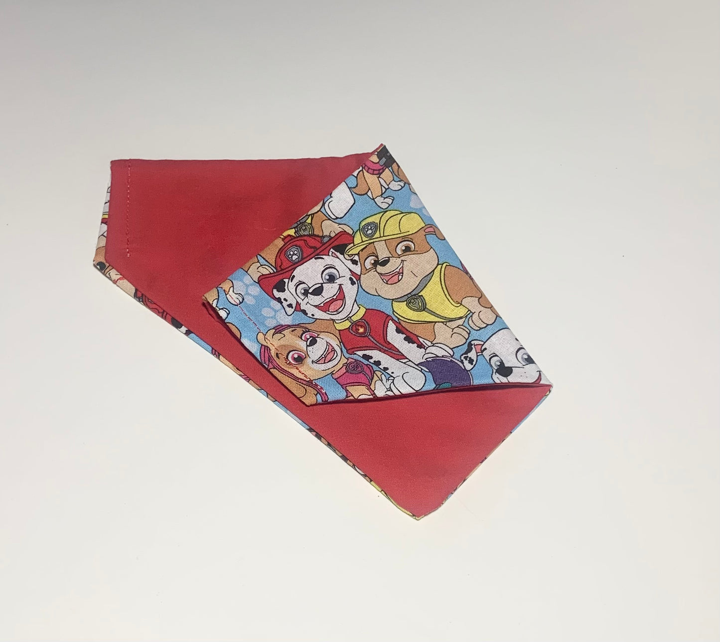 Handmade bandana 100% cotton paw patrol and red reversible pets cats dogs