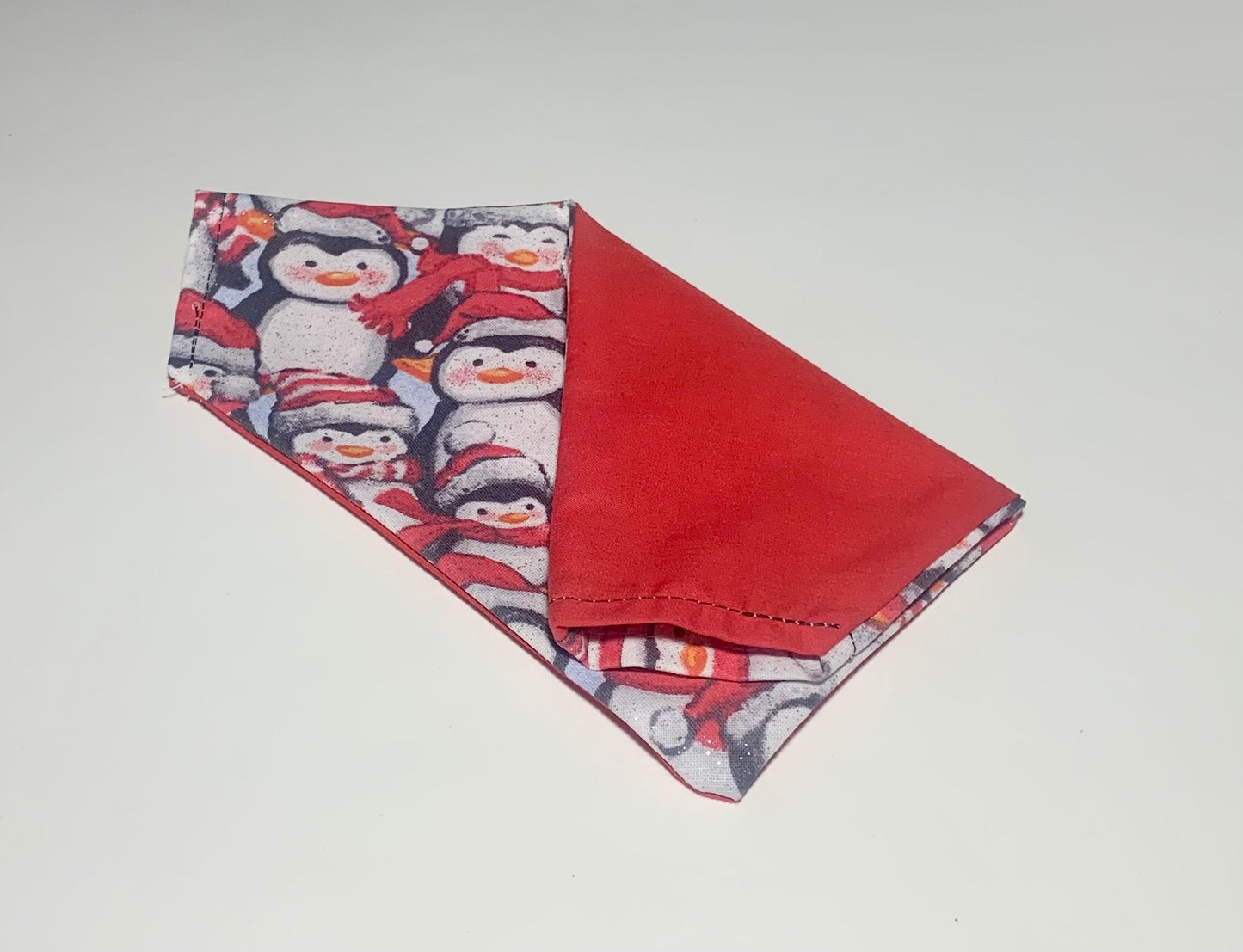 Handmade dog bandana penguins Christmas