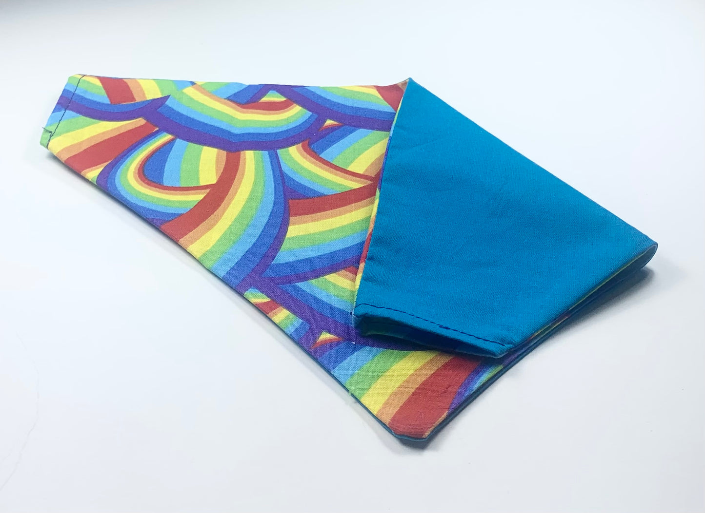 Handmade rainbow dog bandana reversible 100% cotton