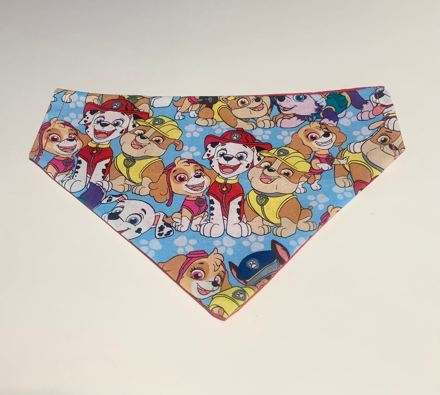 Handmade bandana 100% cotton paw patrol and red reversible pets cats dogs