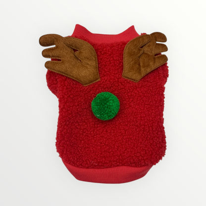 Christmas sweater for dogs and cats Rudolph the red nose reindeer