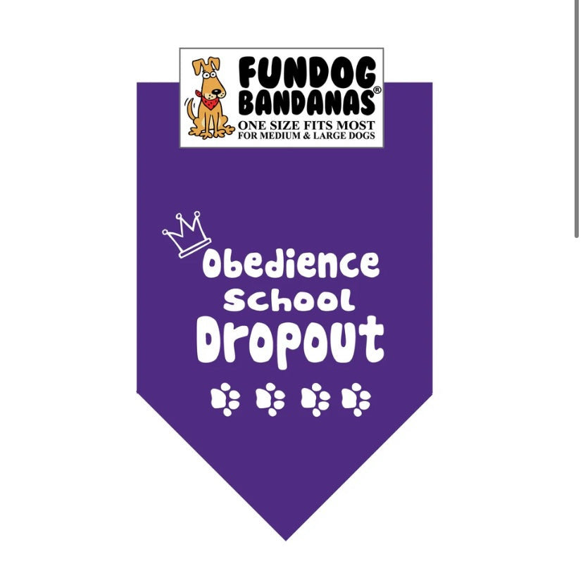 Dog bandana - Obedience school dropout. Close out sale.