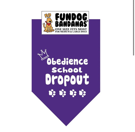 Dog bandana - Obedience school dropout. Close out sale.