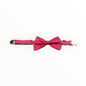 Valentine’s Exclusive: Handmade Cotton Dog Collar with Detachable Bow Tie. Red and white polka dots. Metal buckle