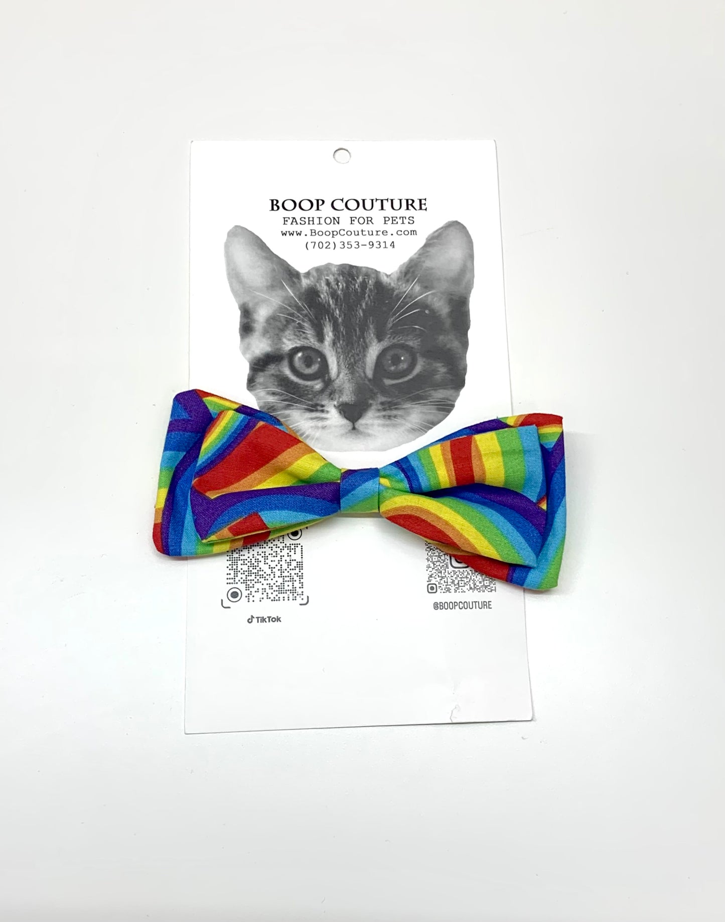 Handmade Rainbow dog Bowtie. Cat bowtie