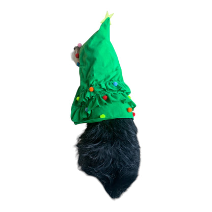 Christmas tree dog hoodie. Dog cape.