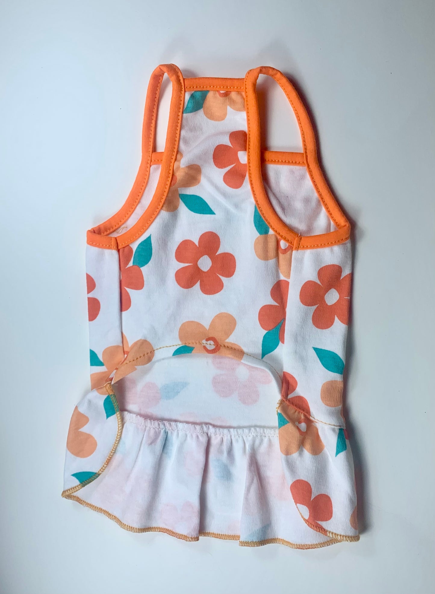 orange flowers summer dress for dogs and cats