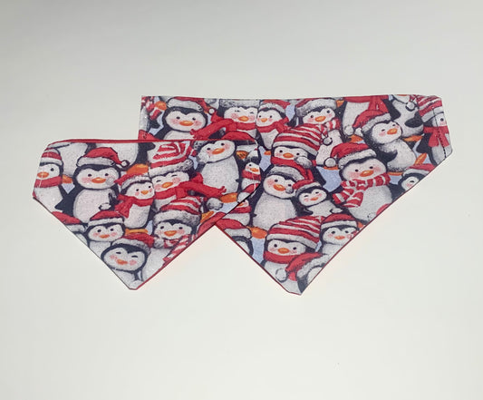 Handmade dog bandana penguins Christmas