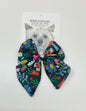 Oversized handmade dog bowtie flowers green colorful