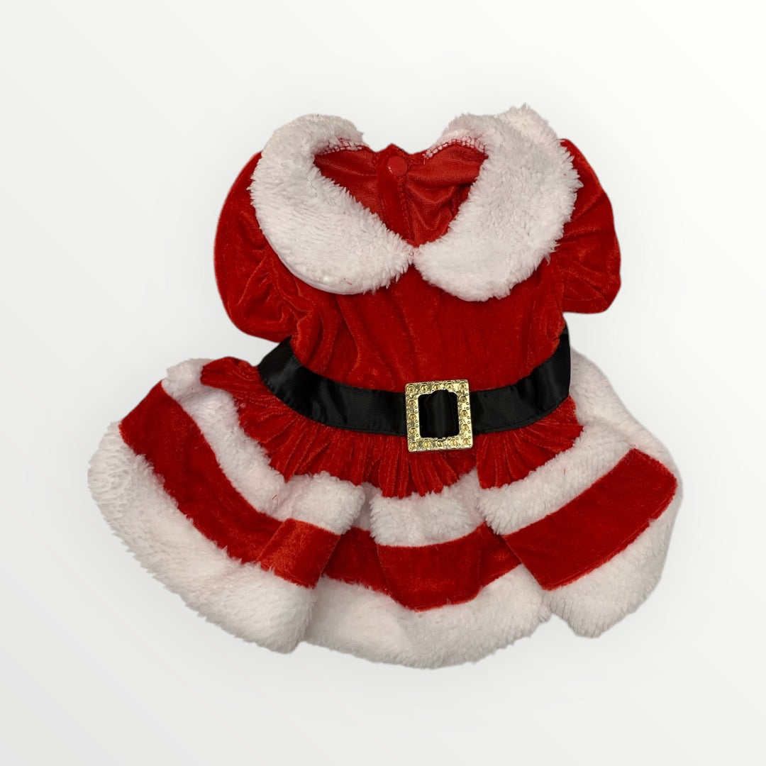 Cute santa dog dress with buckle.