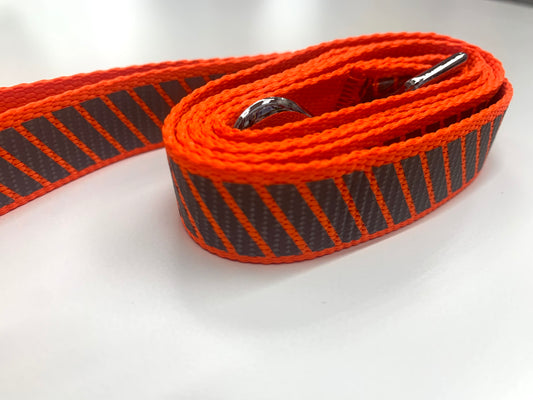 Reflective dog leash bright orange