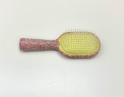 Large Rhinestone Hairbrush.  Pink