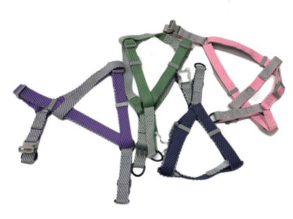 Cotton dog harness in four different colors to choose from