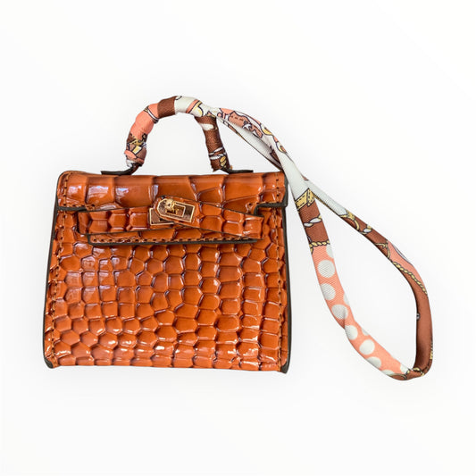 Brown poopy bag holder for outings and walks with your dog. barkin