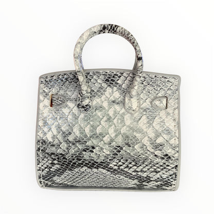 Poopy bag holder. For walks or outings. Grey faux snake design
