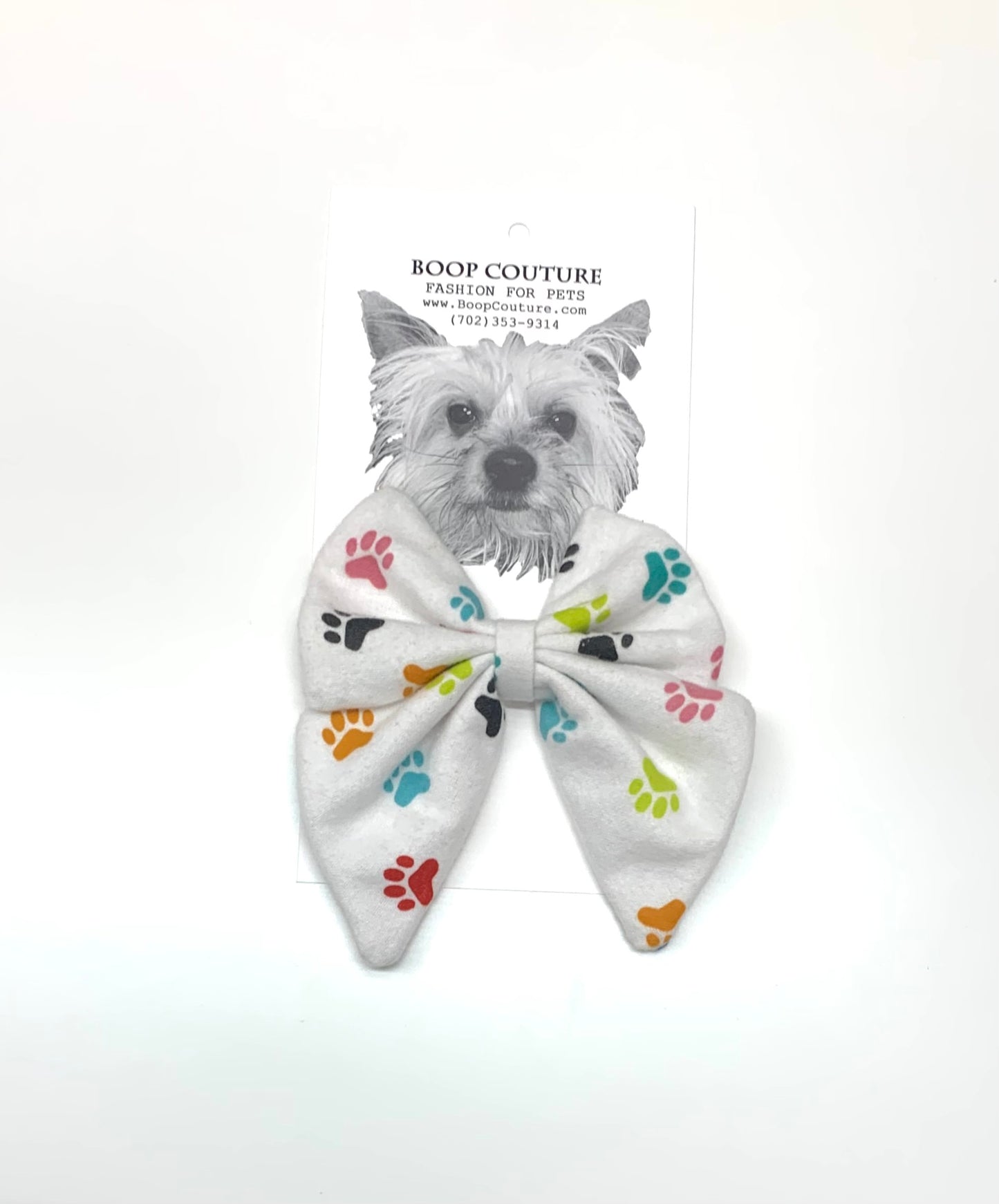 Oversized handmade dog bowtie paws