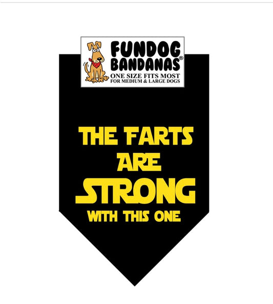 Close out sale. Dog bandana the farts are strong with this one. black & yellow funny cats pets