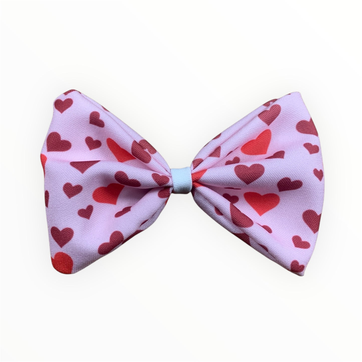 Valentine’s exclusive red and pink hearts handmade dog bowtie