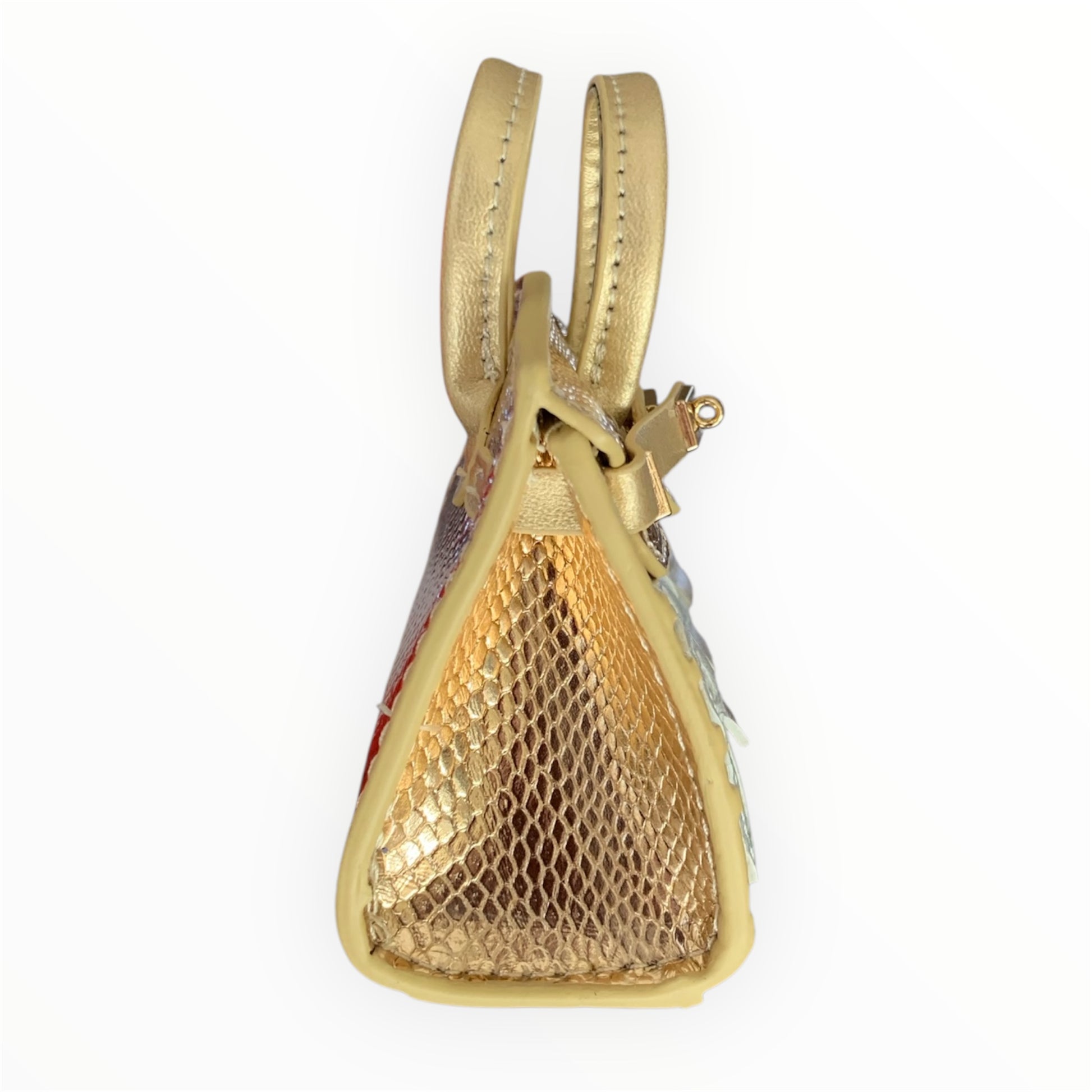 Gold poopy bag holder for outings and walks with your dog. 
