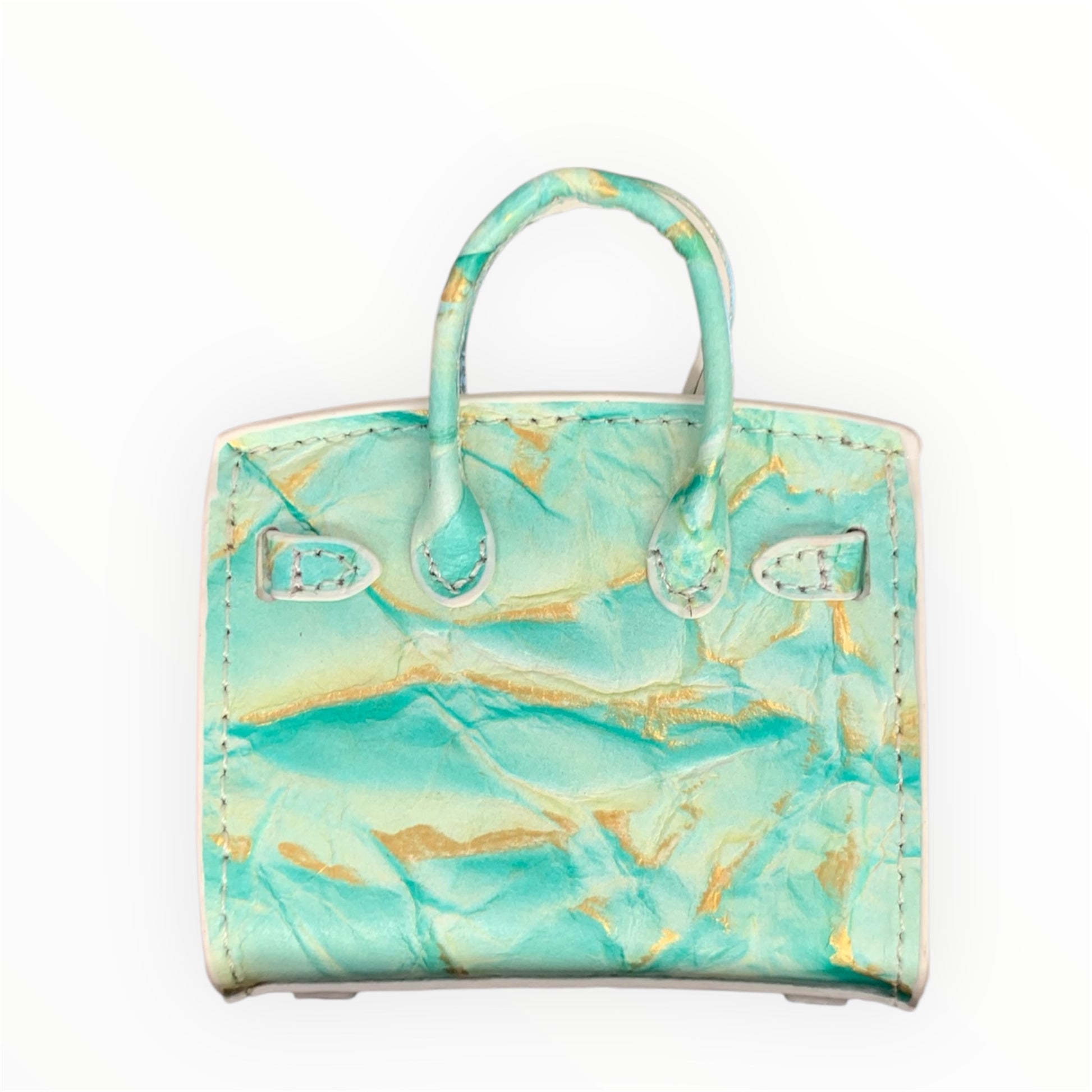 Green gold poopy bag holder for outings and walks with your dog. 