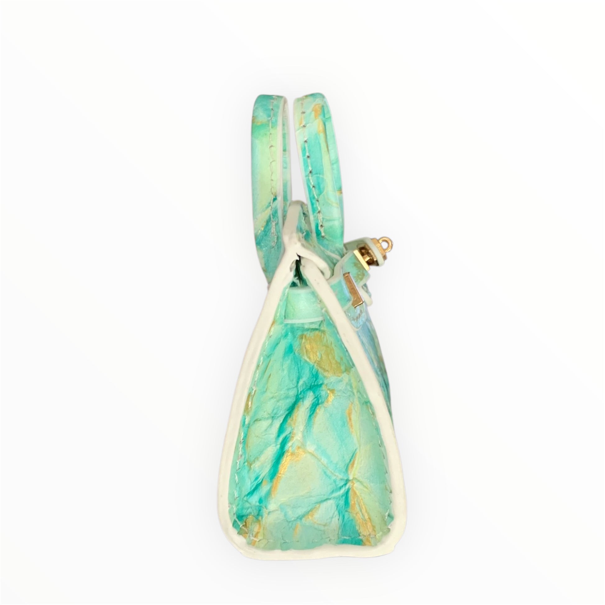 Green gold poopy bag holder for outings and walks with your dog. 