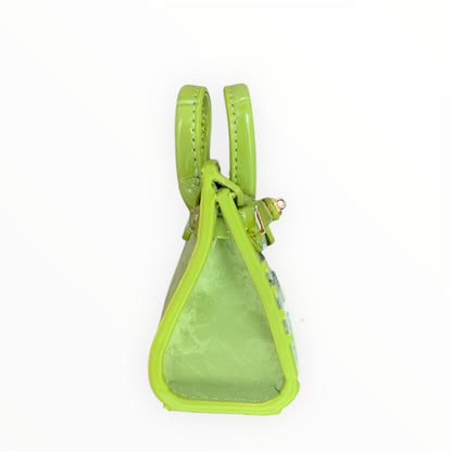 Green poopy bag holder for outings and walks with your dog. 