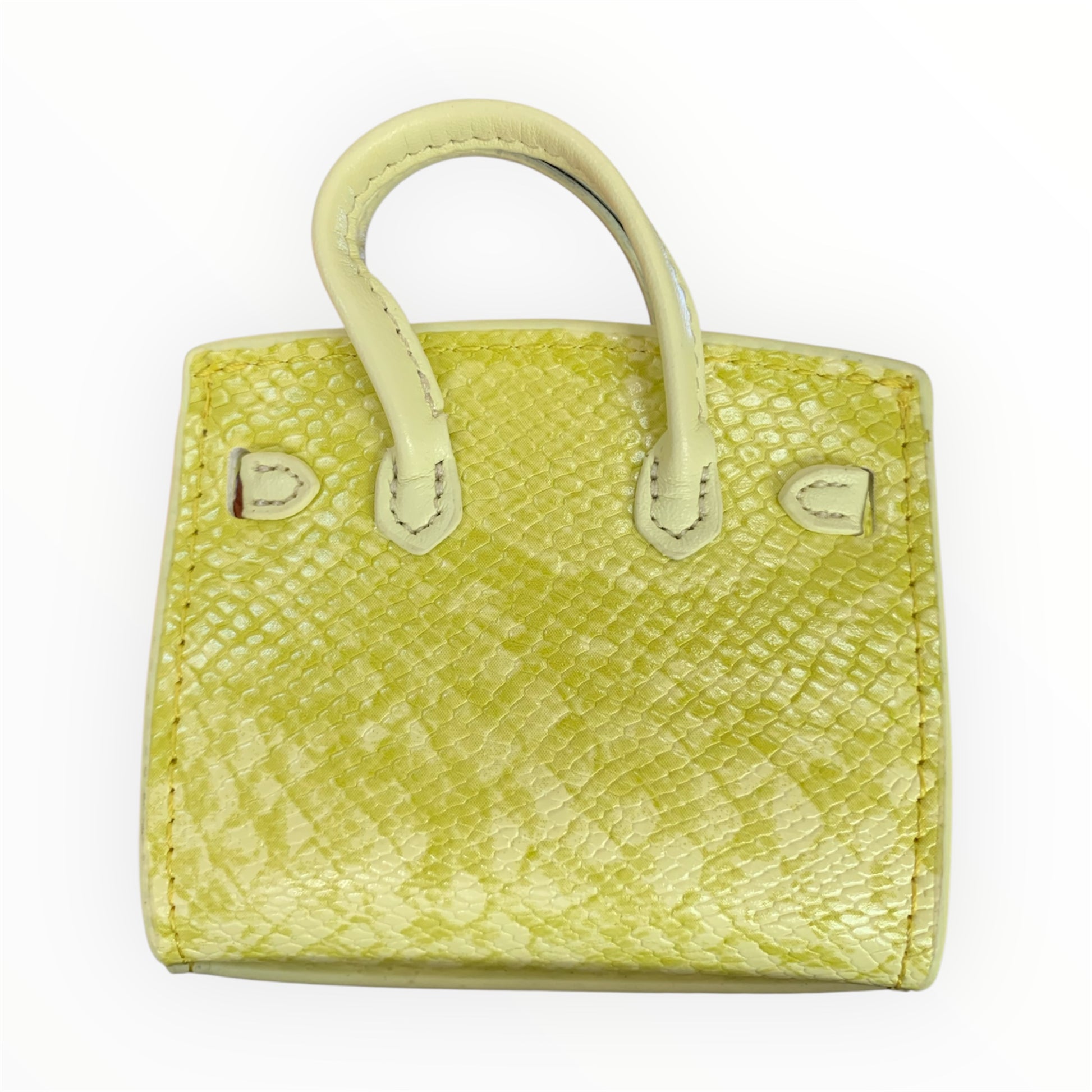 Yellow poopy bag holder for outings and walks with your dog. faux birkin barkin