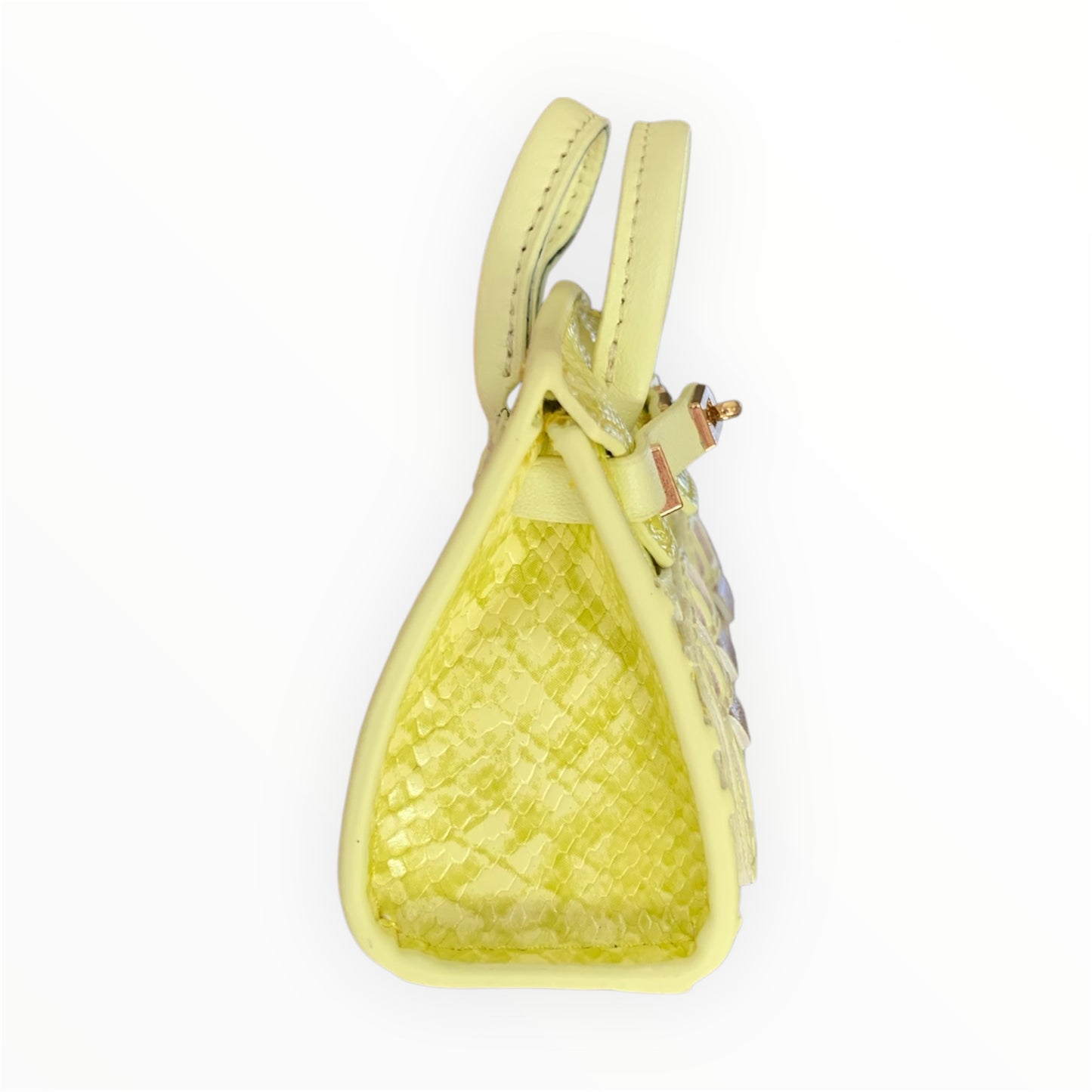 Yellow poopy bag holder for outings and walks with your dog.  faux barkin birkin