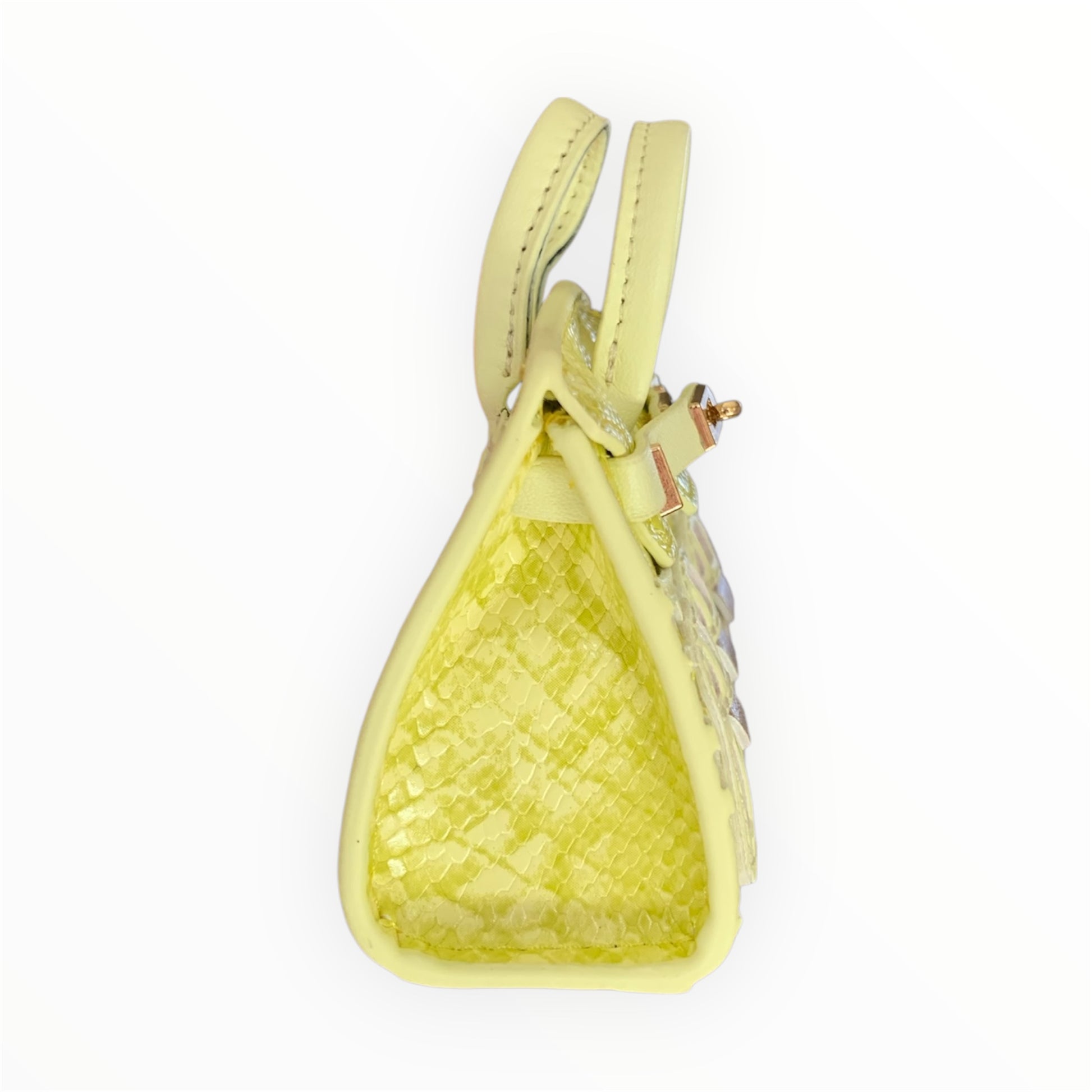 Yellow poopy bag holder for outings and walks with your dog.  faux barkin birkin