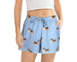 pajama shorts with corgi dog design in blue