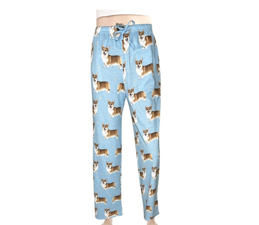 pajama pants with corgi dog design