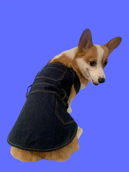 denim overall for dogs and cats with pocket