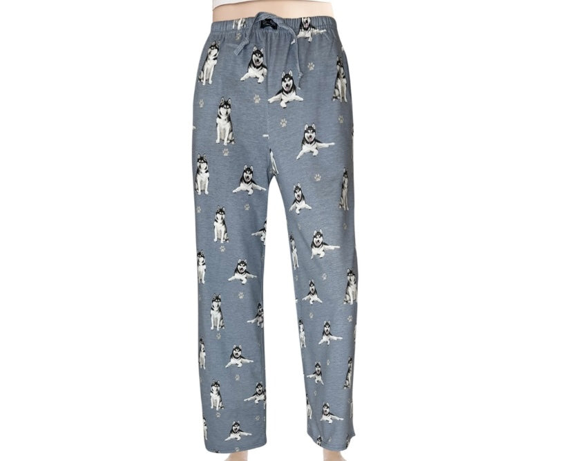 long pajama pants with hysky dog design