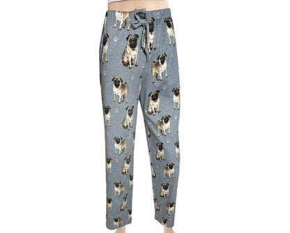 long pajama pant with pug dog design